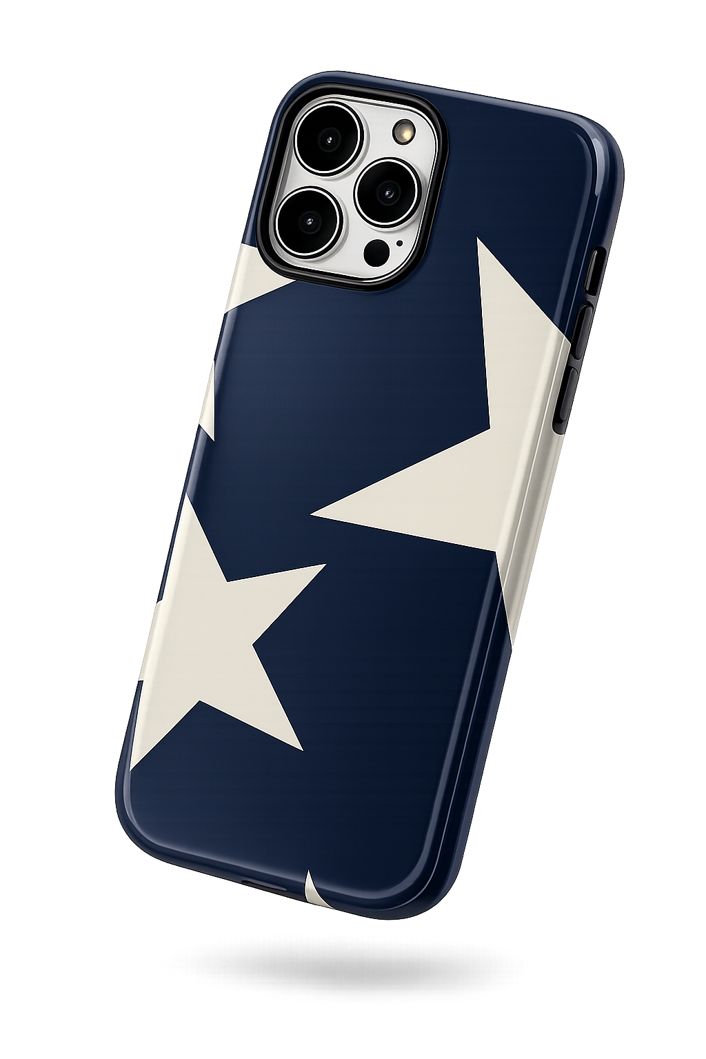 Phone case with a large star design on a white background